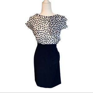 Shelby and Palmer Black and White Polka Dot Sheath Dress| Size 12